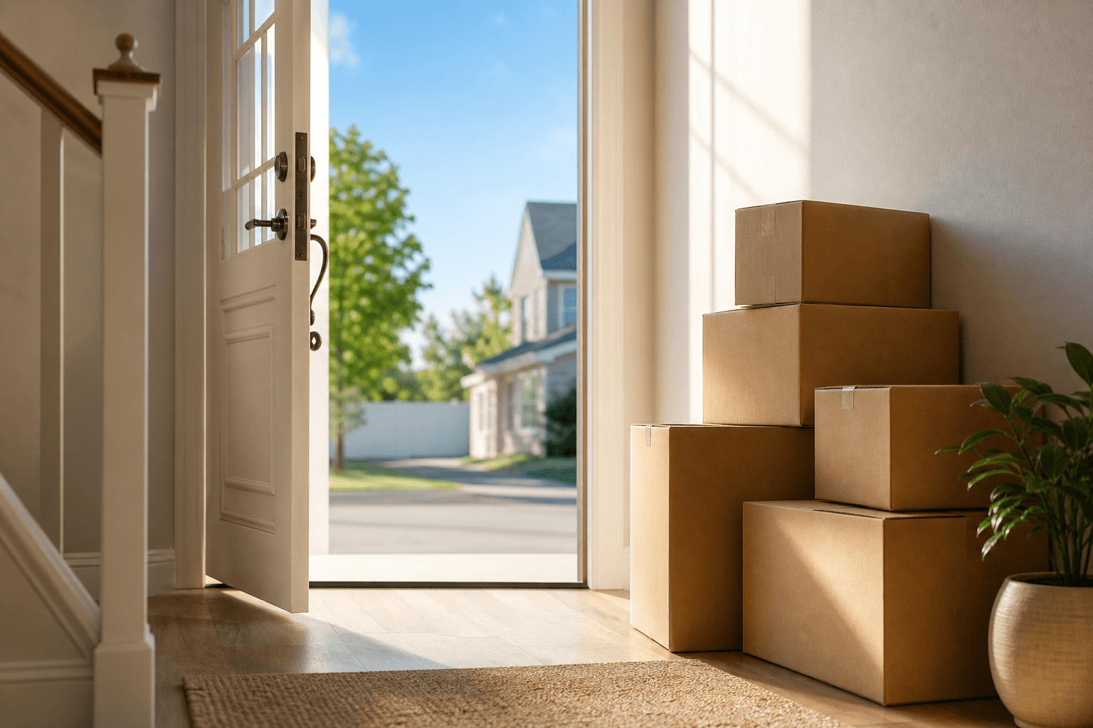 فضای اسبابکشی و کارتنهای بستهبندی